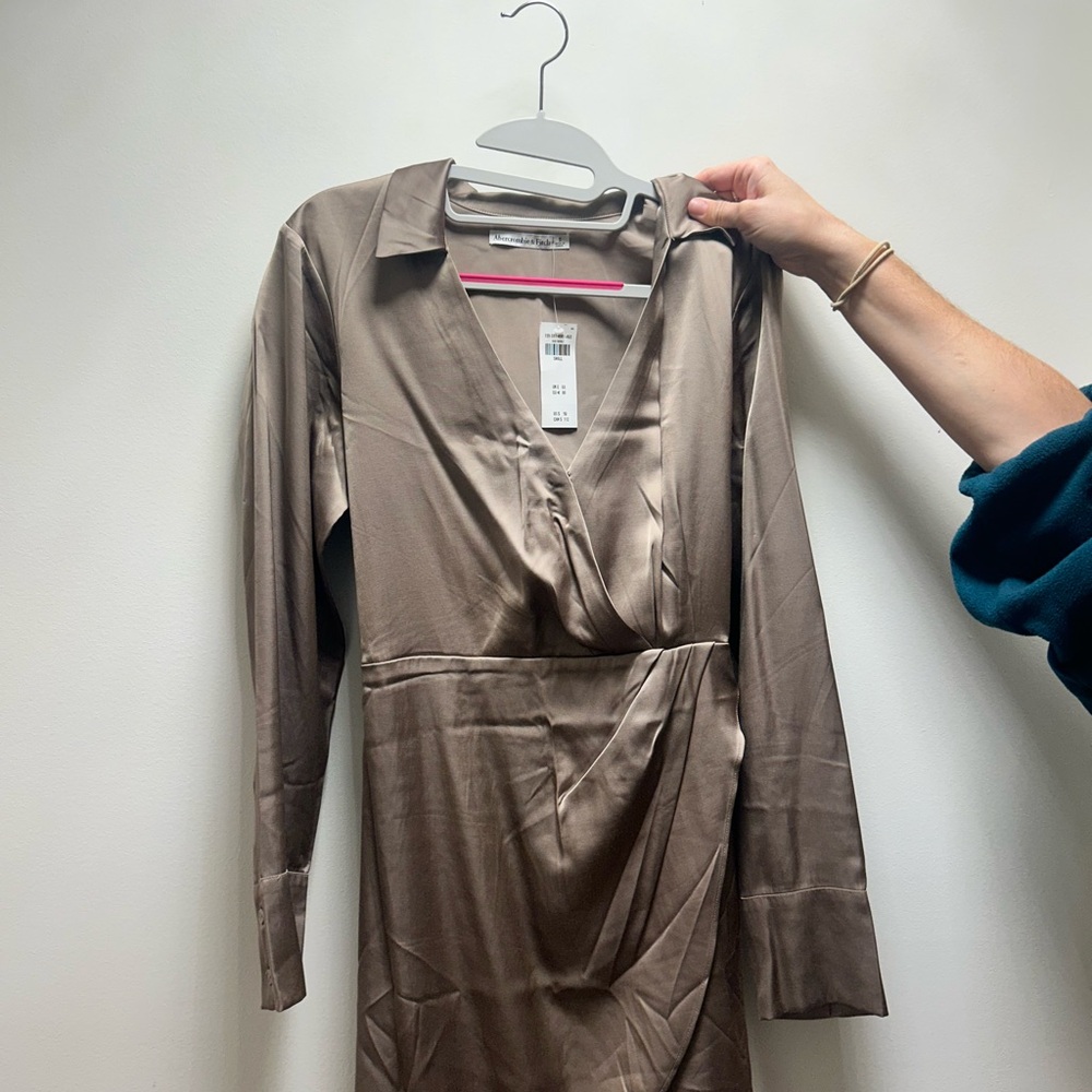 Abercrombie & Fitch Taupe Long Sleeve Dress